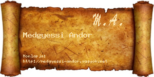 Medgyessi Andor névjegykártya